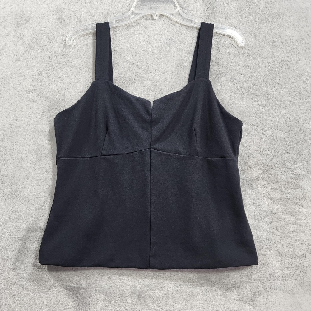 CAbi Tank Womens L Black Over Under Camisole Lined Ponte Knit Stretch Casual